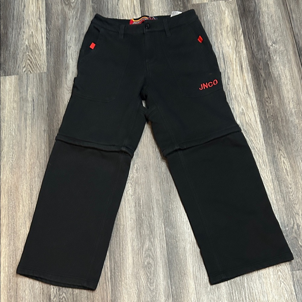 JNCO Black Pants with Red Details